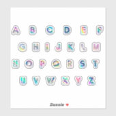 Set van 27 alfabet holografische stickers (Vel)
