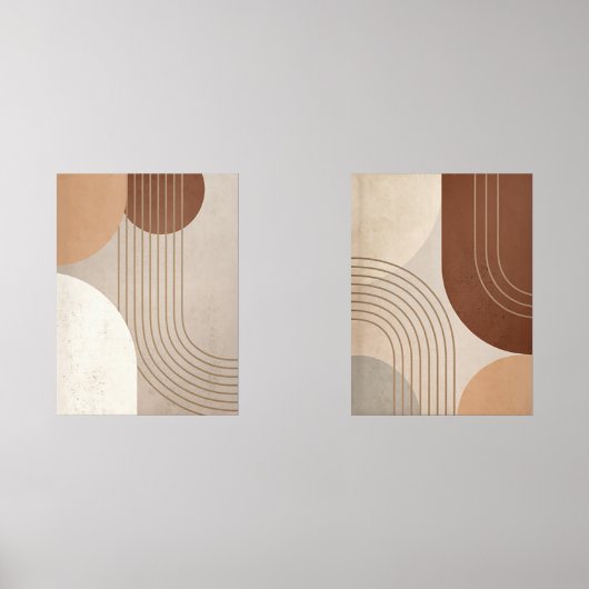 Set van 2 Abstracte Japandi Wall Art Prints (Voorkant)