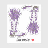 Set van 2 Lavender Cowboy Boot Custom Cut Sticker (Vel)