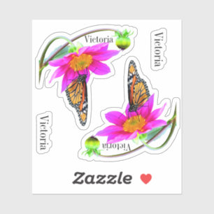 Set van 2 Monarch Vlinders Dahlia Vinyl Stickers
