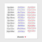 (Set van 30 Labels) Transparant Eenvoudige Naam St Sticker (Vel)