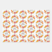 Set van 3 80ste verjaardag en elke leeftijd kleurr inpakpapier vel (Voorkant 2)