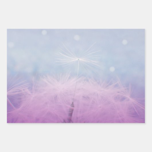 set van 3 Dandelion wenst zaadkop Inpakpapier Vel (Voorkant 3)