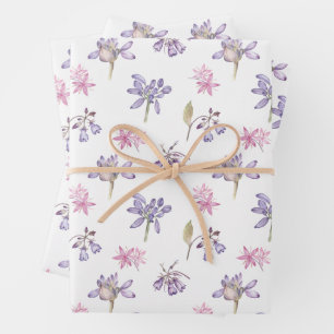 Set van 3  Engelse Wildflower Garden Gift Inpakpapier Vel