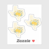 Set van 3 gele Rose of Texas Gingham Staat Sticker (Vel)