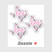 Set van 3 Liefde in Texas - Valentijnsdag Sticker (Vel)