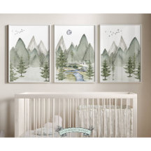 Set van 3 Mountain Nursery Prints
