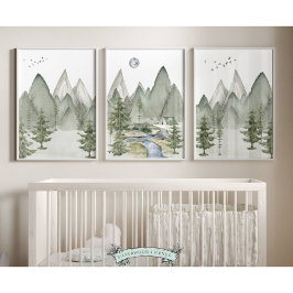 Set van 3 Mountain Nursery Prints