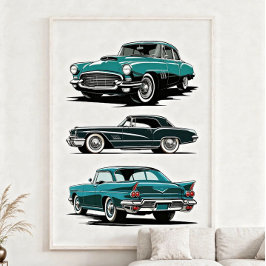 Set van 3 oldtimers. poster