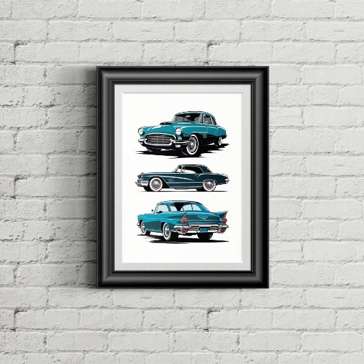 Set van 3 oldtimers. poster