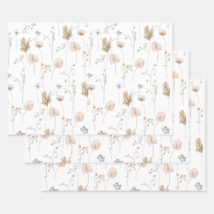 Set van 3 platte vellen inpakpapier