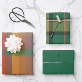 Set van 3 platte vellen kerstpapier
