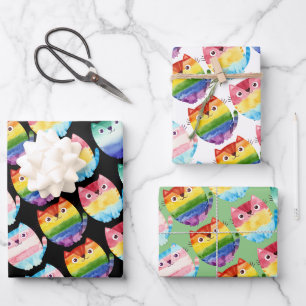 Set van 3 Pride Cats Inpakpapier Vel