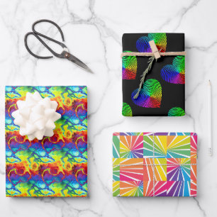 Set van 3 Pride-thema-cadeaupapiervellen Inpakpapier Vel