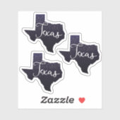Set van 3 Texas Night Stars State Shape Sticker (Vel)