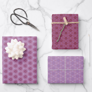 Set van 3 tinten Paarse Inpakpapier Vel