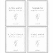 Set van 4 Aangepaste Vinyl Waterdichte Badkamer La Sticker (Voorkant)