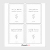 Set van 4 Aangepaste Vinyl Waterdichte Badkamer La Sticker (Vel)