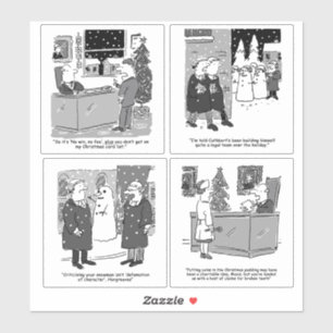 Set van 4 grappige cartoons met juridisch thema. sticker
