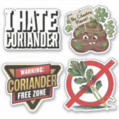 Set van 4 hatelijke koriander stickers (Voorkant)