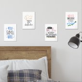 Set van 4 Inspirerend Quote Prints – Motivatie (Slaapkamer)