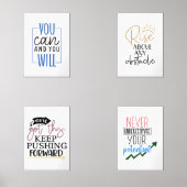 Set van 4 Inspirerend Quote Prints – Motivatie (Voorkant)