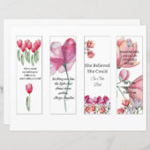 Set van 4 inspirerende Bladwijzer voor vrouwen (Voorkant / Achterkant)