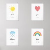 Set van 4 kinder bijbel verse wall art (Voorkant)
