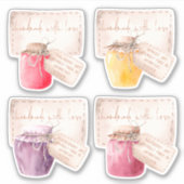 Set van 4 Labels voor Homemade Jams (Voorkant)