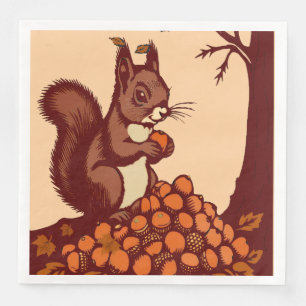🐿️ Set van 50 eekhoorn papieren servetjes Servet
