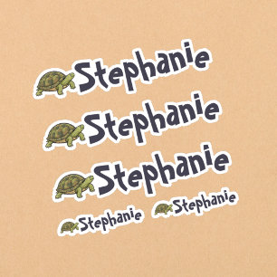 Set van 5 Mooie Schildpadnaamstickers Sticker