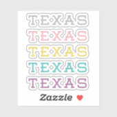 Set van 5 Pastel Texas, Texas, Texas Custom-Cut Sticker (Vel)