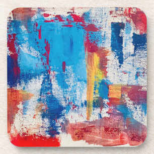 Set van 6 Abstracte Kunst Stenen Onderzetters