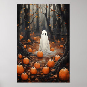 Set van 6 afdrukbare Halloween-spookafdruk, bloemr Poster