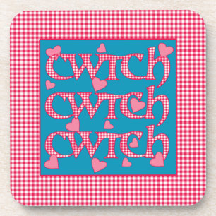 Set van 6 kurken onderzetters met Welshe Cwtch en