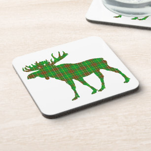 set van 6 Newfoundland tartan Drink Coasters mose Drankjes Onderzetter