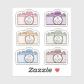 Set van 6 Oh Snap! Pastel Cameras Stickers (Vel)