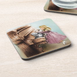 Set van 6 Piano Girl-Onderzetters, kleurrijke  kun Onderzetter