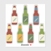 Set van 7 gepersonaliseerde bierfles sticker (Vel)