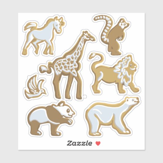 Set van 7 Gingerbread Cookies Sticker (Vel)