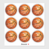 Set van 9 Basketbal Party Sports Favor Label (Vel)