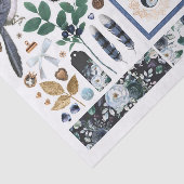 Set van Blauwe Bloemen Ephemera Fussy Cuts Tissuepapier (Detail)