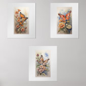 Set van drie Amerikaanse vlinders in waterverf (Voorkant)