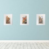 Set van drie Amerikaanse vlinders in waterverf (Houten vloer)