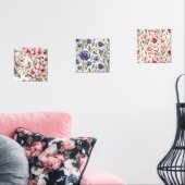Set van drie chique elegante bloemige Prints (Woonkamer)