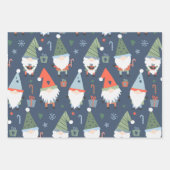 set van drie kerstcadeautjes Trees Blue Green Red Inpakpapier Vel (Voorkant 3)