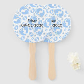 Set van Fans Baby Blue Feet Boy Handwaaier (Voorkant en achterkant)