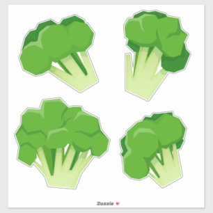 Set van groene broccoli sticker
