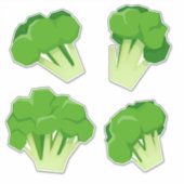 Set van groene broccoli sticker (Voorkant)