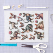 Set van haarloze Sphynx katten Tissuepapier (Craft)